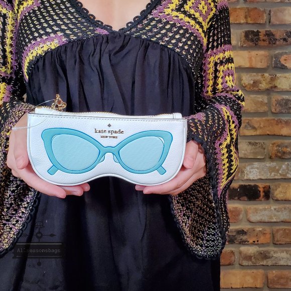 NWT Kate Spade Other Splash Sunglasses Holder Leather Case White Dove AUTHENTIC